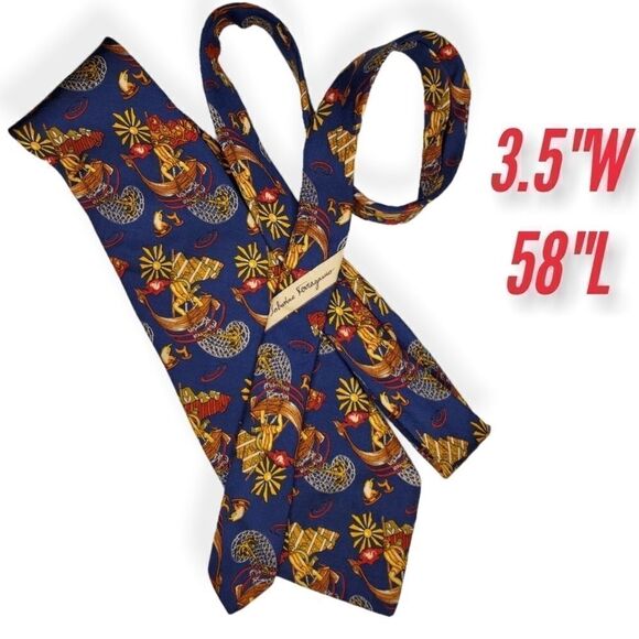 2 Salvatore Ferragamo ties made in Italy 100%silk - Picture 9 of 11